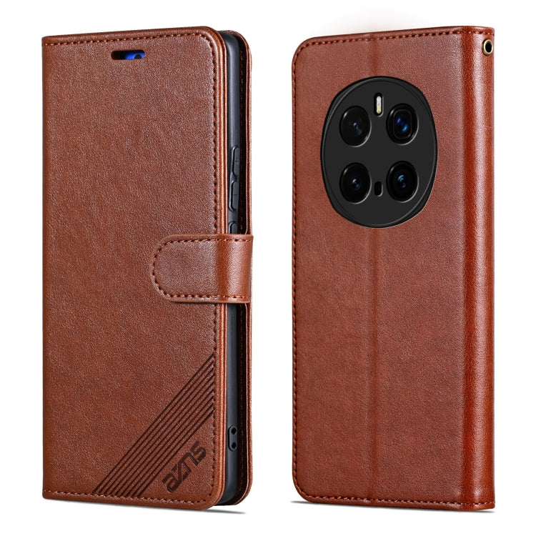 For Honor Magic7 Pro AZNS Sheepskin Texture Flip Leather Phone Case(Brown) by AZNS