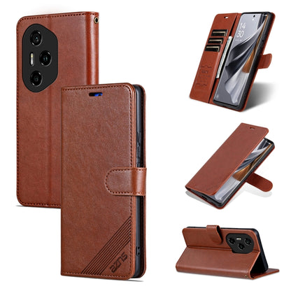 For Honor 300 Pro AZNS Sheepskin Texture Flip Leather Phone Case(Brown) by AZNS