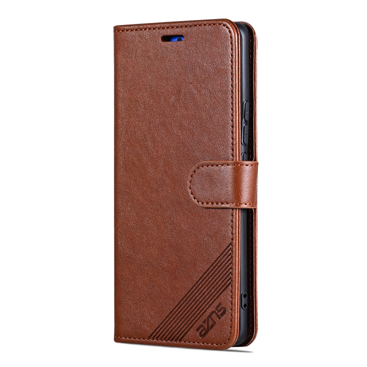 For Honor 300 Pro AZNS Sheepskin Texture Flip Leather Phone Case(Brown) by AZNS