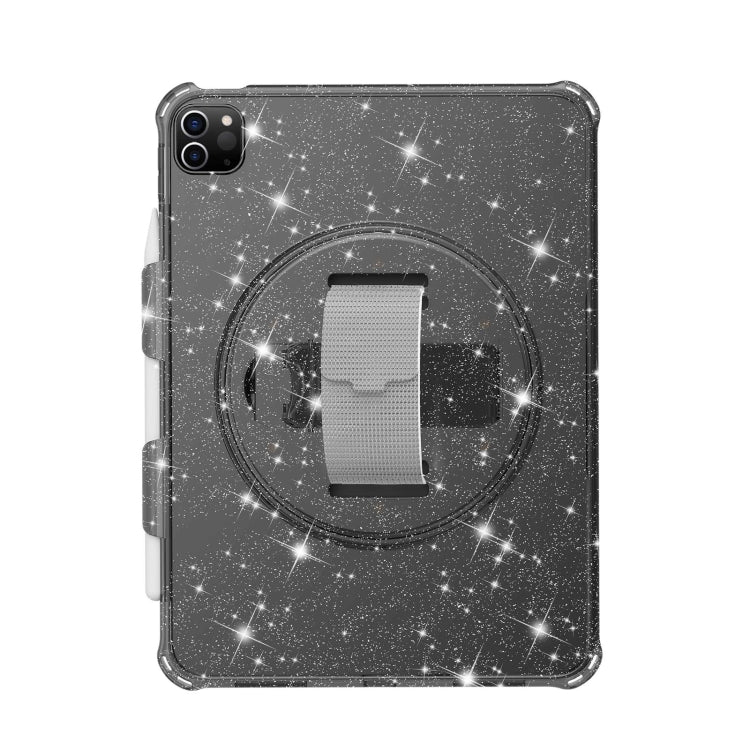 For iPad Pro 11 2022 / 2021 Terminator Shockproof Glitter Powder Tablet Case with Grip Strap(Black) by bashfashion