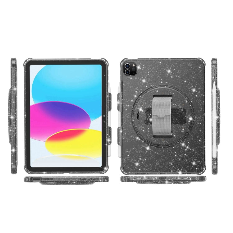 For iPad Pro 11 2022 / 2021 Terminator Shockproof Glitter Powder Tablet Case with Grip Strap(Black) by bashfashion