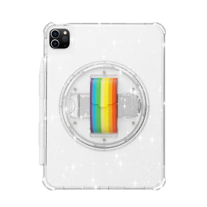 For iPad Pro 11 2022 / 2021 Terminator Shockproof Glitter Powder Tablet Case with Grip Strap(White) by bashfashion