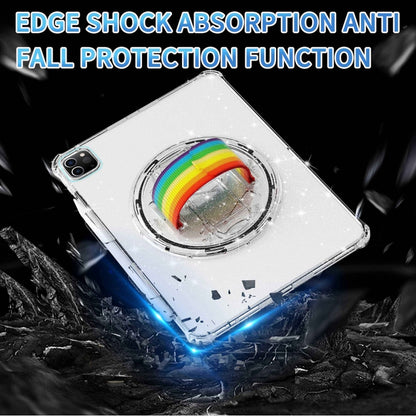 For iPad Pro 11 2022 / 2021 Terminator Shockproof Glitter Powder Tablet Case with Grip Strap(White) by bashfashion