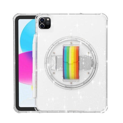 For iPad Pro 11 2022 / 2021 Terminator Shockproof Glitter Powder Tablet Case with Grip Strap(Transparent) by bashfashion