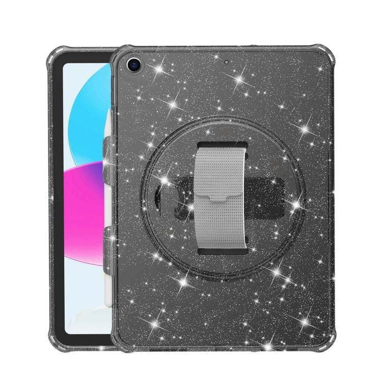 For iPad 10.2 2021 / 2020 / 10.5 Terminator Shockproof Glitter Powder Tablet Case with Grip Strap(Black) by bashfashion