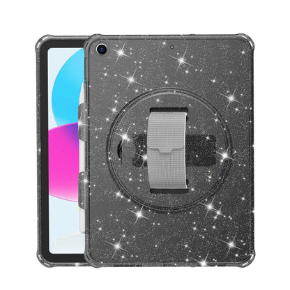 For iPad 10.2 2021 / 2020 / 10.5 Terminator Shockproof Glitter Powder Tablet Case with Grip Strap(Black) by bashfashion