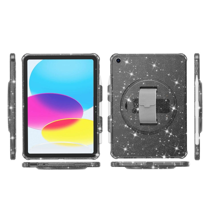 For iPad 10.2 2021 / 2020 / 10.5 Terminator Shockproof Glitter Powder Tablet Case with Grip Strap(Black) by bashfashion