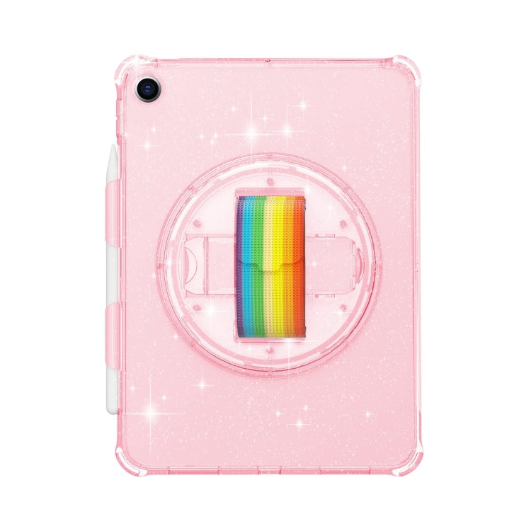 For iPad 10.2 2021 / 2020 / 10.5 Terminator Shockproof Glitter Powder Tablet Case with Grip Strap(Pink) by bashfashion