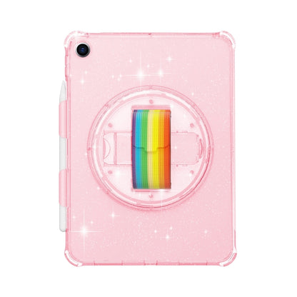 For iPad 10.2 2021 / 2020 / 10.5 Terminator Shockproof Glitter Powder Tablet Case with Grip Strap(Pink) by bashfashion