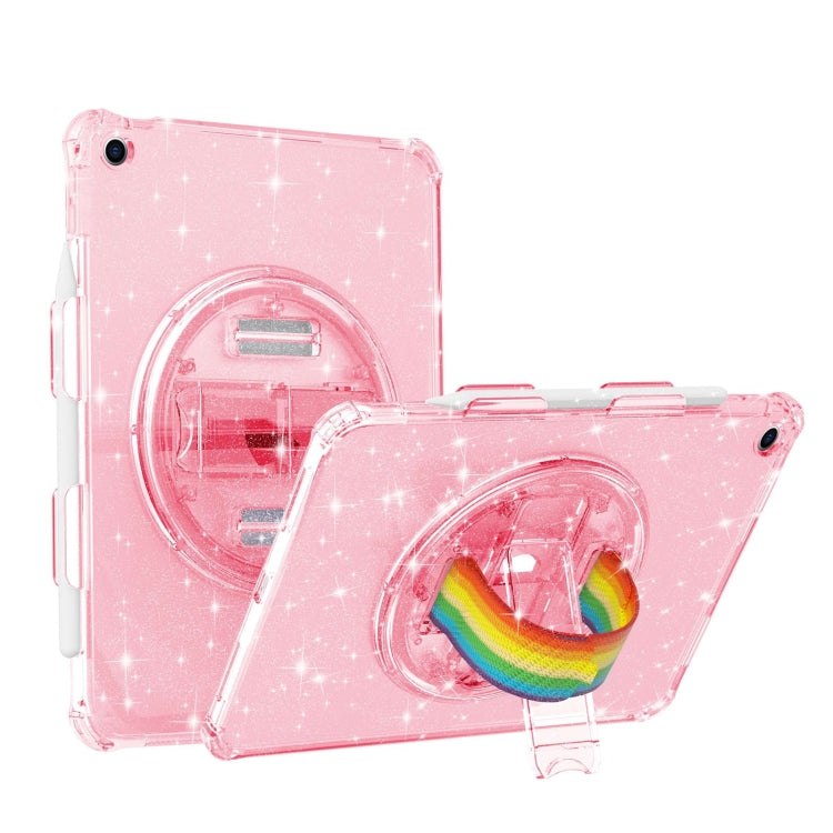For iPad 10.2 2021 / 2020 / 10.5 Terminator Shockproof Glitter Powder Tablet Case with Grip Strap(Pink) by bashfashion