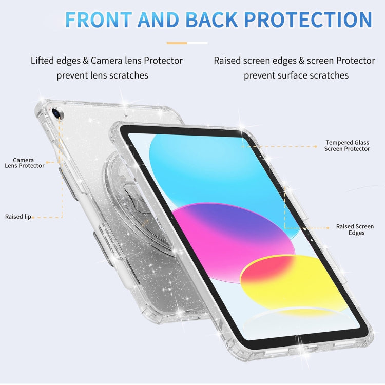 For iPad 10.2 2021 / 2020 / 10.5 Terminator Shockproof Glitter Powder Tablet Case with Grip Strap(Pink) by bashfashion