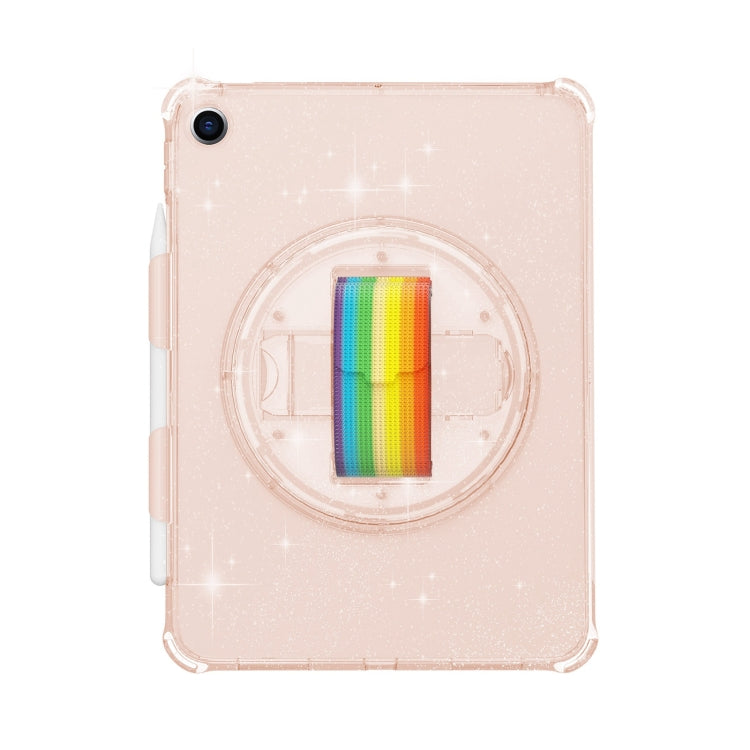 For iPad 10.2 2021 / 2020 / 10.5 Terminator Shockproof Glitter Powder Tablet Case with Grip Strap(Gold) by bashfashion