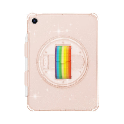 For iPad 10.2 2021 / 2020 / 10.5 Terminator Shockproof Glitter Powder Tablet Case with Grip Strap(Gold) by bashfashion