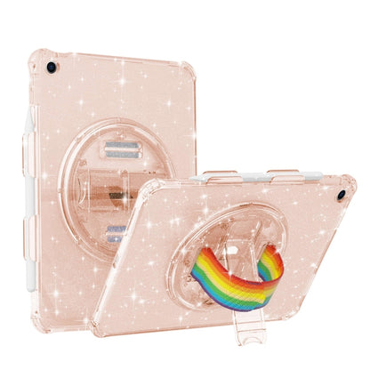 For iPad 10.2 2021 / 2020 / 10.5 Terminator Shockproof Glitter Powder Tablet Case with Grip Strap(Gold) by bashfashion