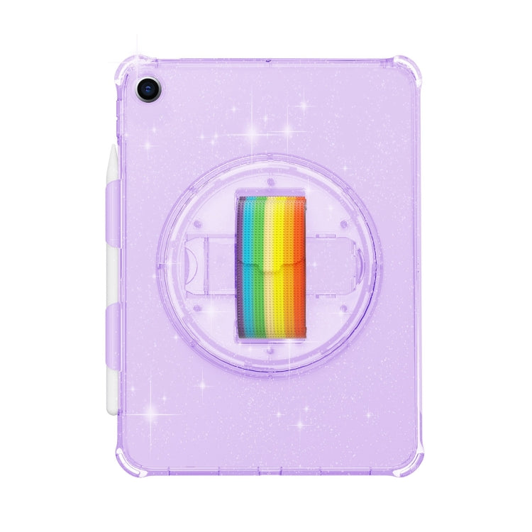 For iPad 10.2 2021 / 2020 / 10.5 Terminator Shockproof Glitter Powder Tablet Case with Grip Strap(Purple) by bashfashion