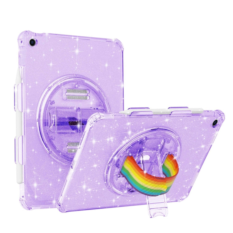 For iPad 10.2 2021 / 2020 / 10.5 Terminator Shockproof Glitter Powder Tablet Case with Grip Strap(Purple) by bashfashion