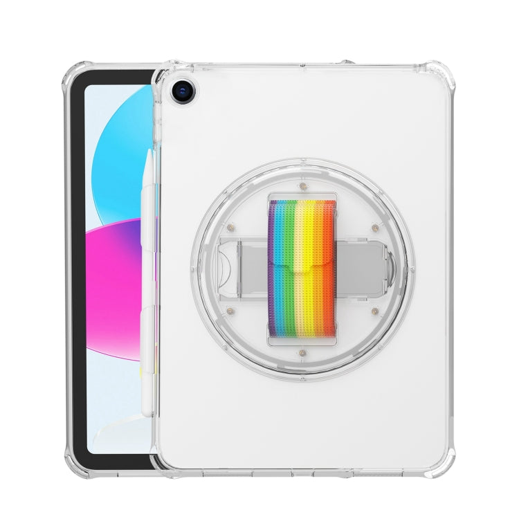 For iPad 10.2 2021 / 2020 / 10.5 Terminator Shockproof Glitter Powder Tablet Case with Grip Strap(White) by bashfashion