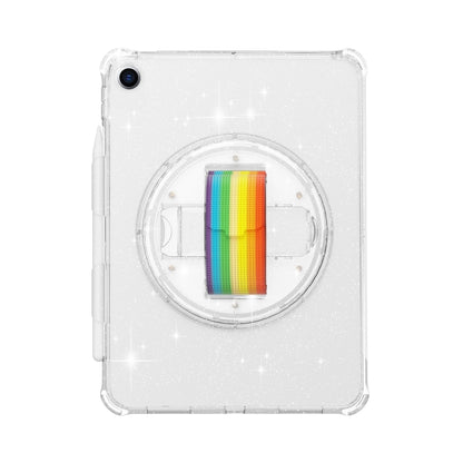 For iPad 10.2 2021 / 2020 / 10.5 Terminator Shockproof Glitter Powder Tablet Case with Grip Strap(White) by bashfashion