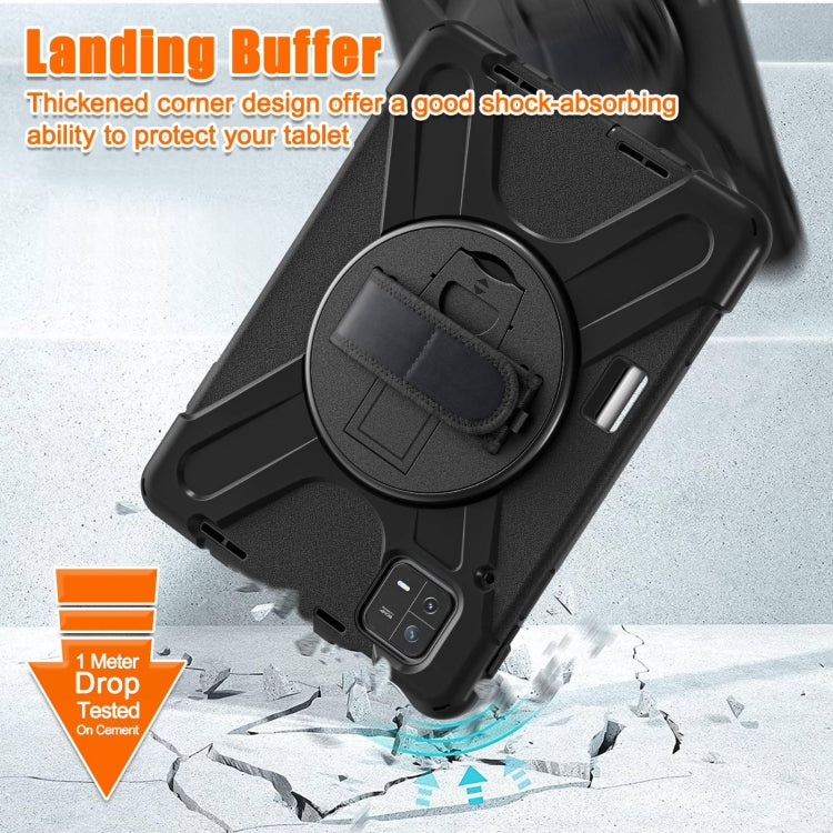 For Xiaomi Pad 6 / Pad 6 Pro Silicone Hybrid PC Tablet Case with Grip & Shoulder Strap(Black) by bashfashion