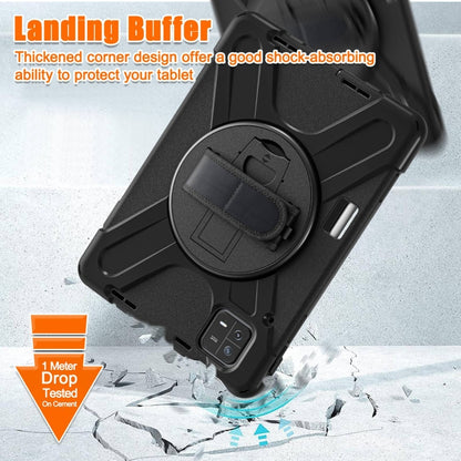 For Xiaomi Pad 6 / Pad 6 Pro Silicone Hybrid PC Tablet Case with Grip & Shoulder Strap(Black) by bashfashion