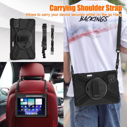 For Xiaomi Pad 6 / Pad 6 Pro Silicone Hybrid PC Tablet Case with Grip & Shoulder Strap(Black) by bashfashion