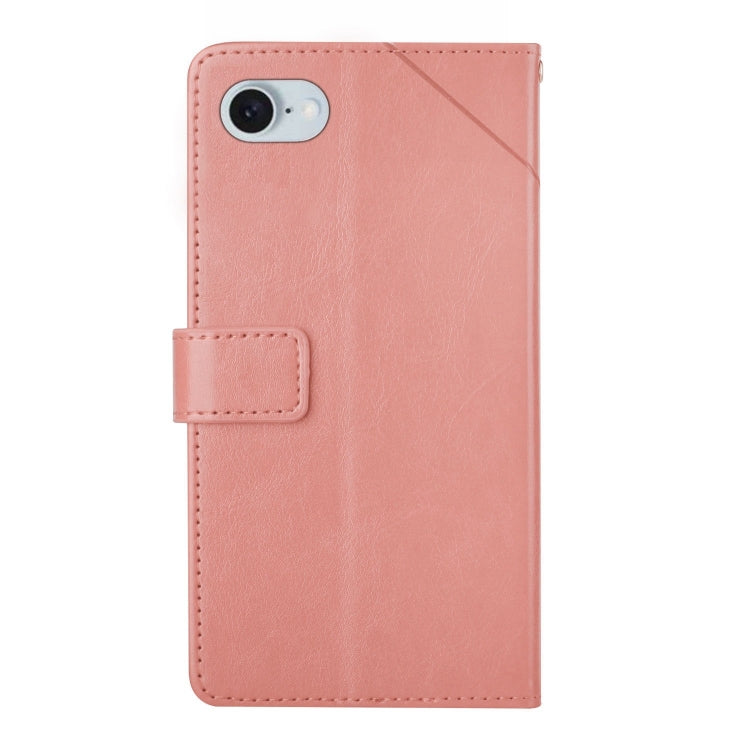 For iPhone SE 2024 HT01 Y-shaped Pattern Flip Leather Phone Case(Pink) by bashfashion