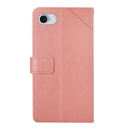 For iPhone SE 2024 HT01 Y-shaped Pattern Flip Leather Phone Case(Pink) by bashfashion