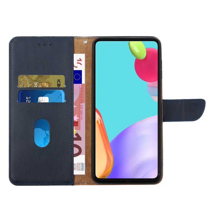 For iPhone 16e Genuine Leather Fingerprint-proof Flip Phone Case(Blue) by bashfashion