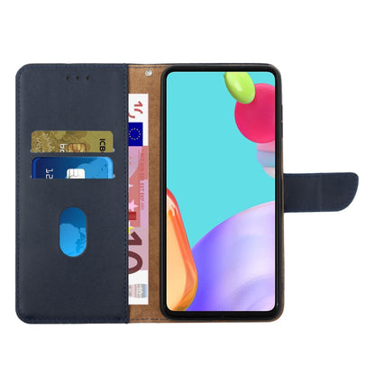 For iPhone 16e Genuine Leather Fingerprint-proof Flip Phone Case(Blue) by bashfashion