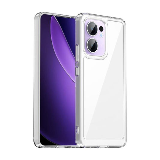 For OPPO Reno13 F Colorful Series Acrylic Hybrid TPU Phone Case(Transparent) by bashfashion