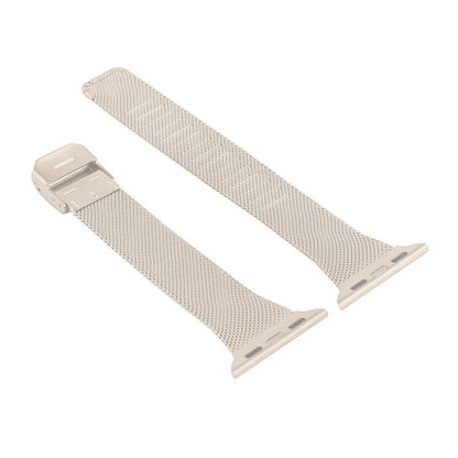 For Apple Watch Ultra 49mm&Watch Ultra 2 49mm / Series 9&8&7 45mm / SE 3&SE 2&6&SE&5&4 44mm / 3&2&1 42mm Milanese Stainless Steel Watch Band(Starlight) by bashfashion