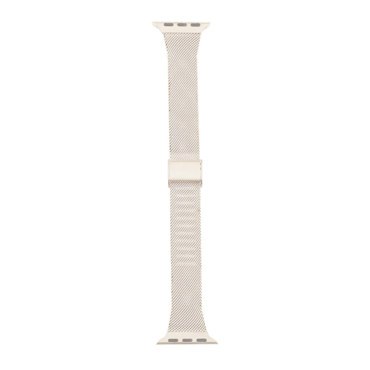 For Apple Watch Ultra 49mm&Watch Ultra 2 49mm / Series 9&8&7 45mm / SE 3&SE 2&6&SE&5&4 44mm / 3&2&1 42mm Milanese Stainless Steel Watch Band(Starlight) by bashfashion