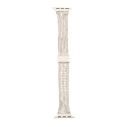 For Apple Watch Ultra 49mm&Watch Ultra 2 49mm / Series 9&8&7 45mm / SE 3&SE 2&6&SE&5&4 44mm / 3&2&1 42mm Milanese Stainless Steel Watch Band(Starlight) by bashfashion