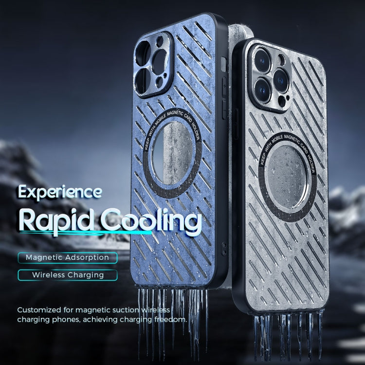 For iPhone 14 R-JUST RJ57 CD Pattern MagSafe Cooling Phone Case(Blue) by R-JUST