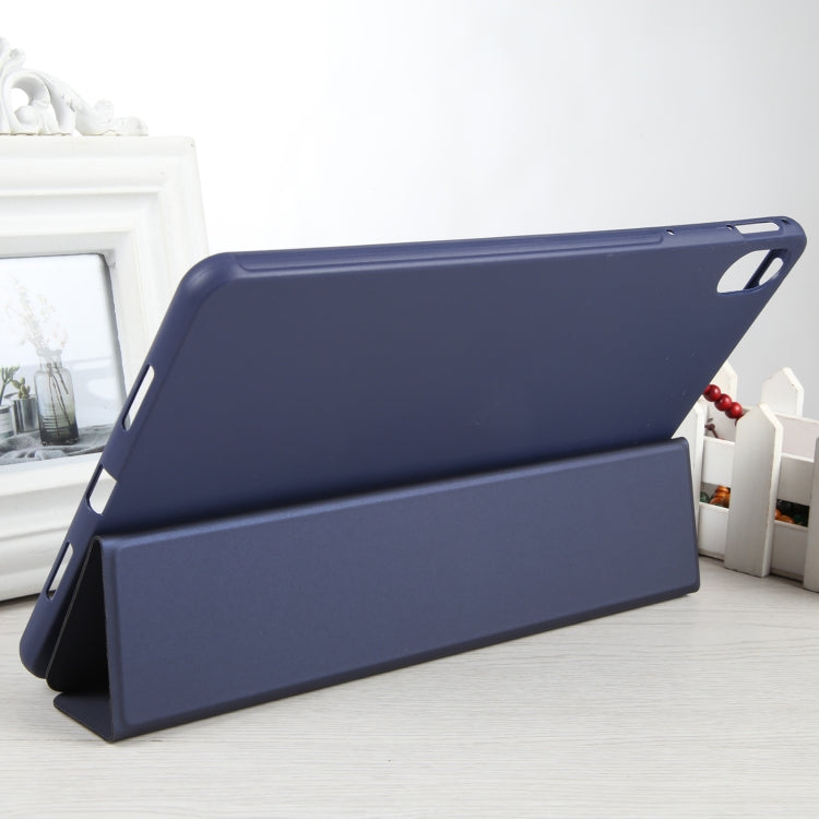 For Huawei MatePad 11 2023 GEBEI 3-folding Holder Shockproof Flip Leather Tablet Case(Dark Blue) by GEBEI