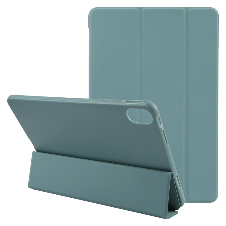 For Huawei MatePad 11 2023 GEBEI 3-folding Holder Shockproof Flip Leather Tablet Case(Dark Green) by GEBEI