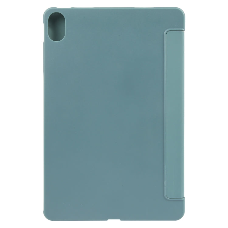 For Huawei MatePad 11 2023 GEBEI 3-folding Holder Shockproof Flip Leather Tablet Case(Dark Green) by GEBEI