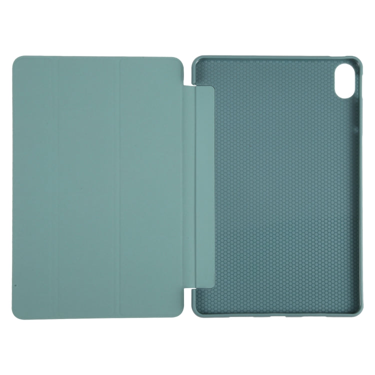 For Huawei MatePad 11 2023 GEBEI 3-folding Holder Shockproof Flip Leather Tablet Case(Dark Green) by GEBEI