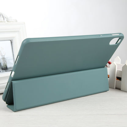 For Huawei MatePad 11 2023 GEBEI 3-folding Holder Shockproof Flip Leather Tablet Case(Dark Green) by GEBEI