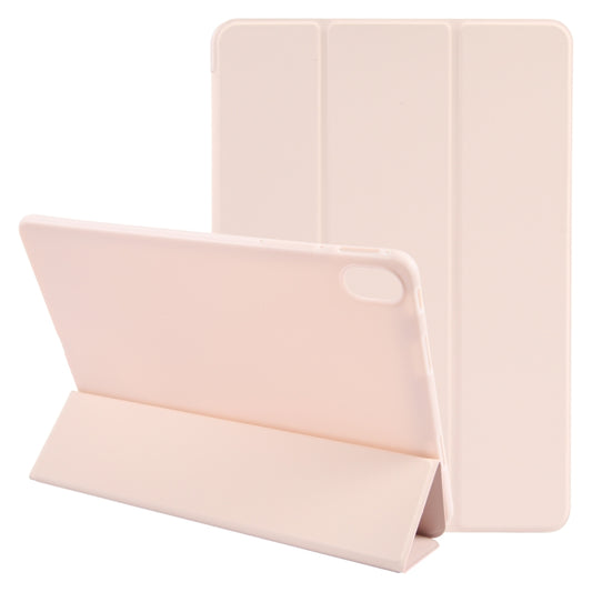 For Huawei MatePad Air 11.5 GEBEI 3-folding Holder Shockproof Flip Leather Tablet Case(Pink) by GEBEI