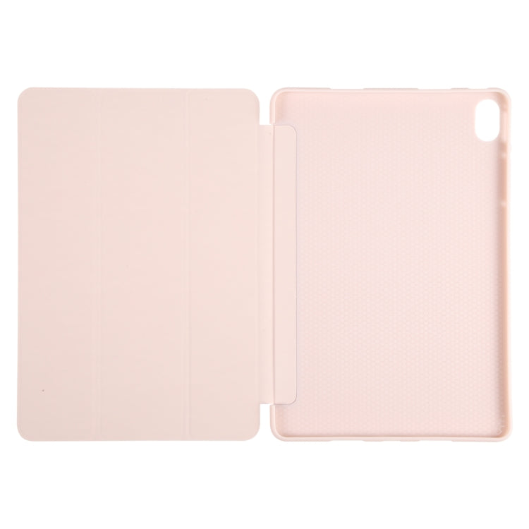 For Huawei MatePad Air 11.5 GEBEI 3-folding Holder Shockproof Flip Leather Tablet Case(Pink) by GEBEI