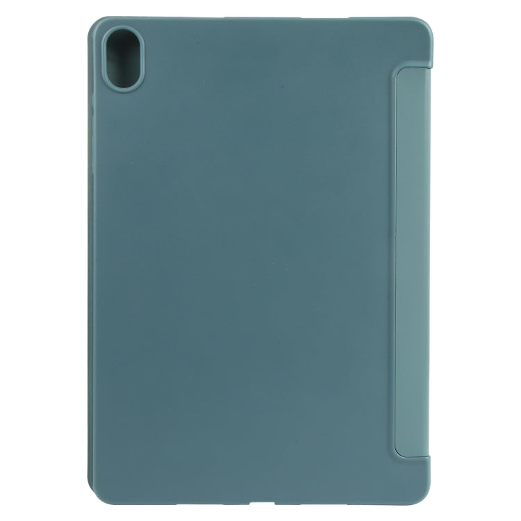 For Huawei MatePad Air 11.5 GEBEI 3-folding Holder Shockproof Flip Leather Tablet Case(Dark Green) by GEBEI