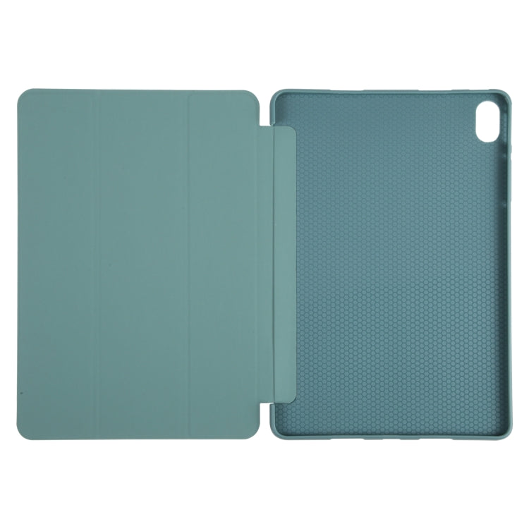For Huawei MatePad Air 11.5 GEBEI 3-folding Holder Shockproof Flip Leather Tablet Case(Dark Green) by GEBEI