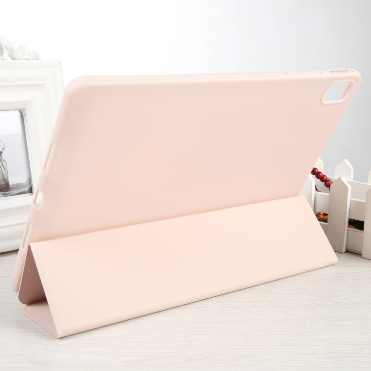 For Huawei MatePad SE 11 GEBEI 3-folding Holder Shockproof Flip Leather Tablet Case(Pink) by GEBEI