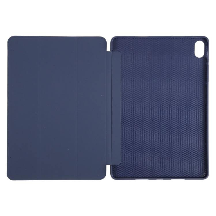 For Huawei MatePad SE 11 GEBEI 3-folding Holder Shockproof Flip Leather Tablet Case(Dark Blue) by GEBEI