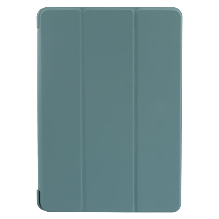 For Huawei MatePad SE 11 GEBEI 3-folding Holder Shockproof Flip Leather Tablet Case(Dark Green) by GEBEI