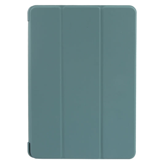 For Huawei MatePad SE 11 GEBEI 3-folding Holder Shockproof Flip Leather Tablet Case(Dark Green) by GEBEI