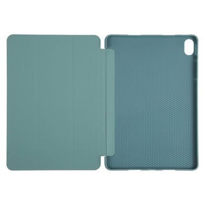 For Huawei MatePad SE 11 GEBEI 3-folding Holder Shockproof Flip Leather Tablet Case(Dark Green) by GEBEI
