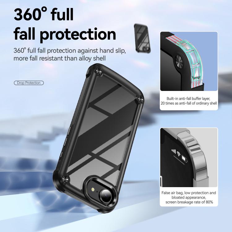 For iPhone 16e TPU + PC Lens Protection Phone Case(Black) by bashfashion