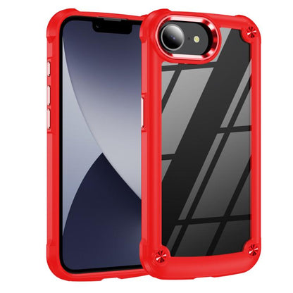 For iPhone 16e TPU + PC Lens Protection Phone Case(Red) by bashfashion